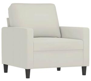 Fotel, kremowy, 60 cm, obity aksamitem