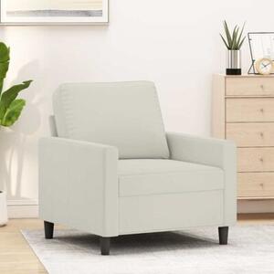 Fotel, kremowy, 60 cm, obity aksamitem