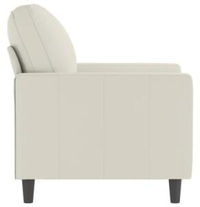 Fotel, kremowy, 60 cm, obity aksamitem