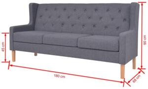 Sofa 3-osobowa tapicerowana tkaninÄ , szara