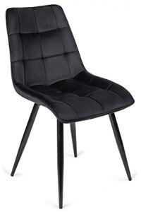 Krzesło Tapicerowane Do Jadalni RIO Czarne Welurowe