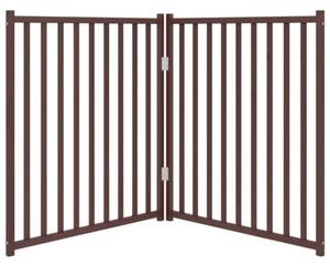 Składana bramka dla psa, 2 panele, brązowy dąb, 160 cm, drewno