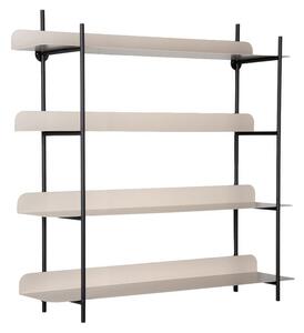 Czarna/szara wielopoziomowa metalowa półka 60 cm Reina Cuatro – PT LIVING