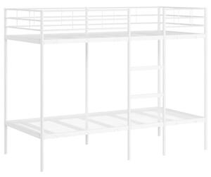 Łóżko piętrowe bez materaca, białe, 90x200 cm, stal