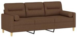 Sofa 3-osobowa z poduszkami, brÄ zowa, 180 cm, tkanina