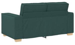 Sofa 2-osobowa ciemnozielona 160x78x84 cm tkanina