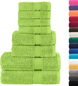 8-częściowy zestaw ręczników premium SOLUND, zielony, 600 g/cm²