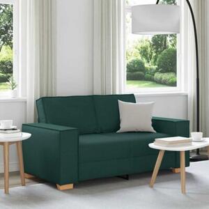 Sofa 2-osobowa ciemnozielona 160x78x84 cm tkanina