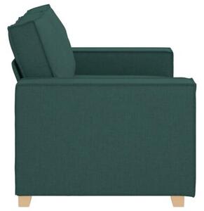 Sofa 2-osobowa ciemnozielona 160x78x84 cm tkanina