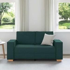 Sofa 2-osobowa ciemnozielona 160x78x84 cm tkanina
