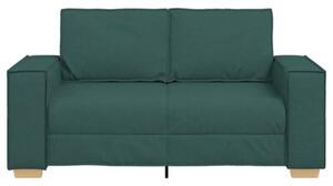 Sofa 2-osobowa ciemnozielona 160x78x84 cm tkanina