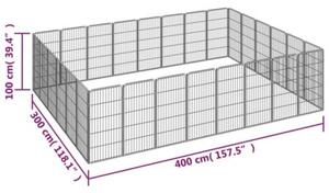 Kojec dla psa, 28 paneli, czarny, 50x100 cm, stal