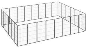 Kojec dla psa, 28 paneli, czarny, 50x100 cm, stal