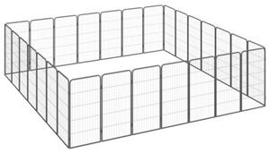 Kojec dla psa, 28 paneli, czarny, 50x100 cm, stal
