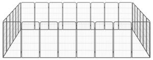 Kojec dla psa, 28 paneli, czarny, 50x100 cm, stal