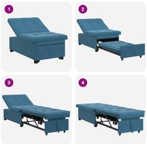 Nowoczesna sofa z funkcjÄ spania aksamitna niebieska