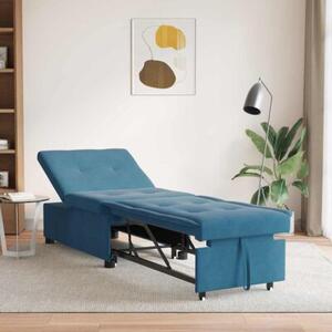 Nowoczesna sofa z funkcjÄ spania aksamitna niebieska