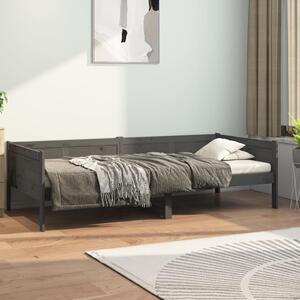 Łóżko dzienne, szare, lite drewno sosnowe, 80x200 cm