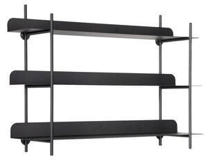 Czarna wielopoziomowa metalowa półka 60 cm Riqueza Tres – PT LIVING