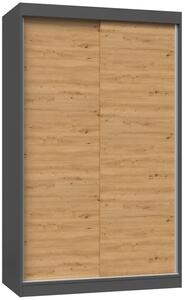 Szafa z drzwiami przesuwnymi antracyt + dąb artisan 120 cm A9-L69