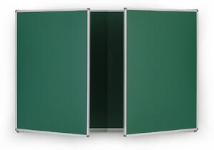 Tablica kredowa ceramiczna zielona składana, magnetyczna, 3000 x 1000 mm