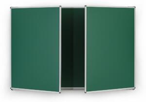 Tablica kredowa ceramiczna zielona składana, magnetyczna, 2400 x 900 mm