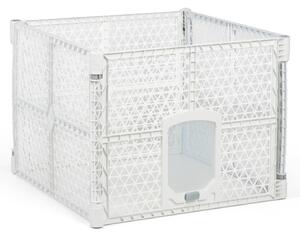 Klatka dla psa, 900 x 900 x 667 mm, biała