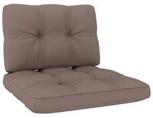 Poduszki na sofę z palet, 2 szt., kolor taupe, tkanina