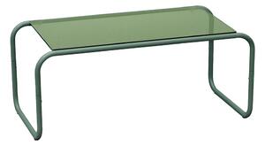Zielony stolik ze szklanym blatem 40x80 cm Ventana – Leitmotiv