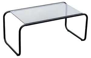 Czarny stolik ze szklanym blatem 40x80 cm Ventana – Leitmotiv