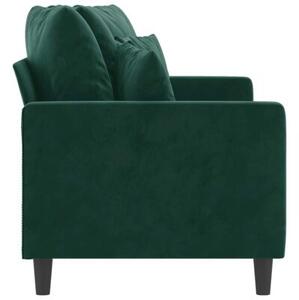 Sofa 2-osobowa, ciemnozielona, 140 cm, tapicerowana aksamitem