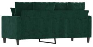 Sofa 2-osobowa, ciemnozielona, 140 cm, tapicerowana aksamitem