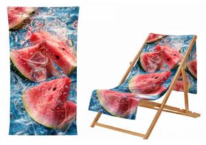 Ręcznik Plażowy Kąpielowy Szybkoschnący Na Basen 70x140cm Mikrofibra Arbuz