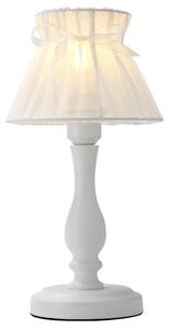 Lampa stołowa nocna biała abażur z organzy 40W E27 Zefir Candellux 41-73815