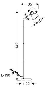 Lampa podłogowa czarno-biała prosta regulowana Zumba Candellux 51-72092