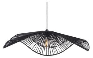 Czarna metalowa lampa wisząca z kloszem plecionki papierowej ø 80 cm Sombra – Leitmotiv