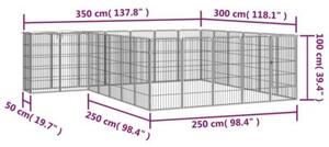 Kojec dla psa, 26 paneli, czarny, 50x100 cm, stal