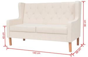 Sofa 2-osobowa, materiaÅowa, kremowa