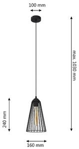 Lampa wisząca retro TORRI W-KM 1344/1 BK-B