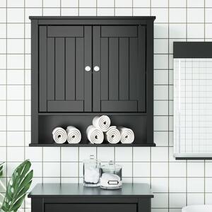 Wisząca szafka łazienkowa BERG, czarna, 69,5x27x71,5 cm, drewno