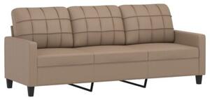 Sofa 3-osobowa z poduszkami, cappuccino, 180 cm, sztuczna skÃ³ra