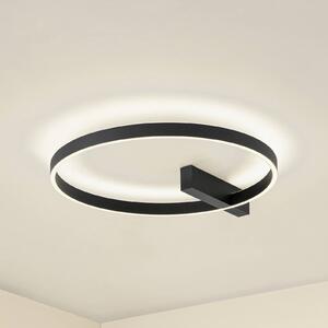 Lampa sufitowa LED Isalin Lucande, możliwość ściemniania, czarny, salon / jadalnia, aluminium, nowoczesny