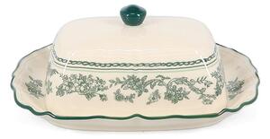 Zielona/w kolorze kości słoniowej porcelanowa maselniczka Cyril – S|P Collection