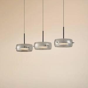 Lampa wisząca Martis Lucande, możliwość ściemniania, czarny, salon / jadalnia, szkło, nowoczesny
