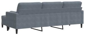Sofa 3-osobowa z podnÃ³Å¼kiem, ciemnoszara, 210 cm, aksamit