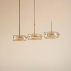 Lampa wisząca Martis Lucande, możliwość ściemniania, kremowy / amber, salon / jadalnia, szkło, nowoczesny