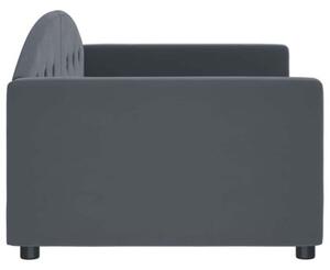 Sofa z funkcją spania, ciemnoszara, 90x190 cm, aksamit