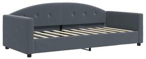 Sofa z funkcją spania, ciemnoszara, 90x190 cm, aksamit