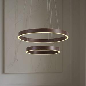 Lampa wisząca Yonam Lucande, możliwość ściemniania, brązowy / rdzawy, salon / jadalnia, metal, nowoczesny