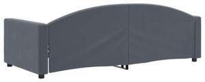 Sofa z funkcją spania, ciemnoszara, 90x190 cm, aksamit